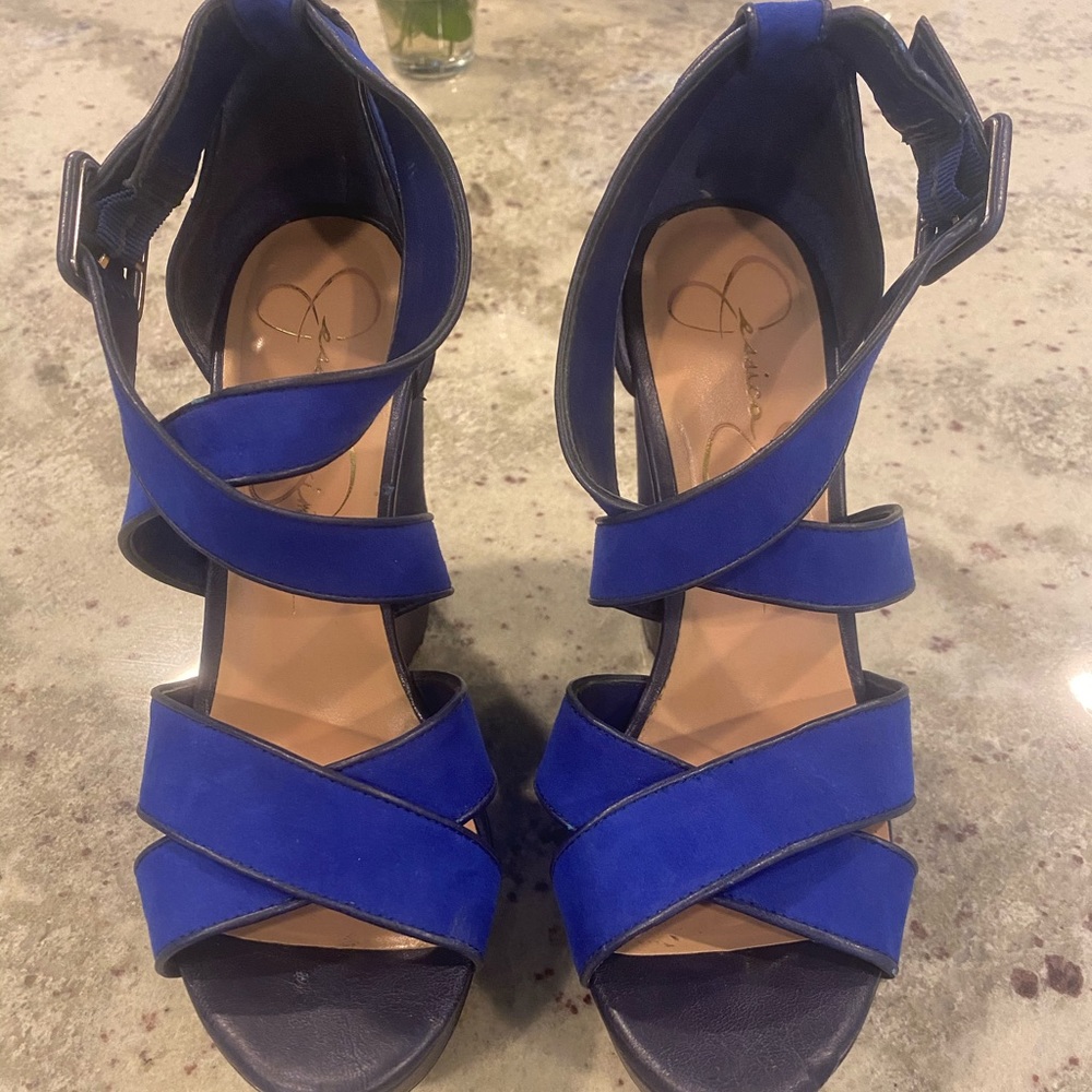 Jessica Simpson Cobalt blue wedge